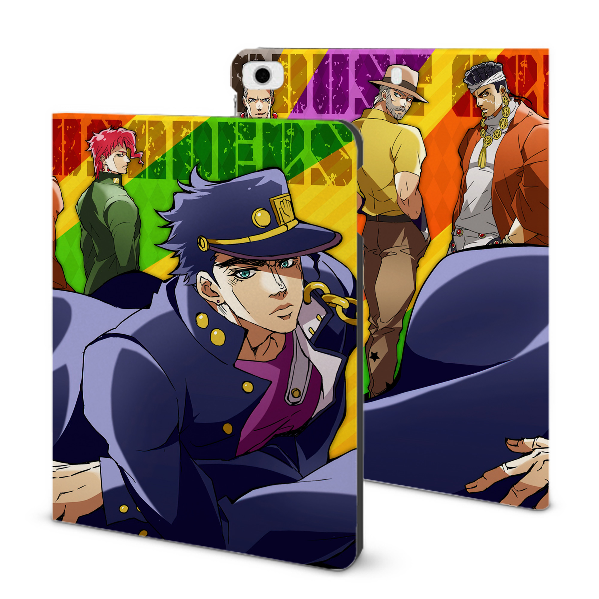 （画像用） ジョジョの奇妙な冒険 JoJo's Bizarre Adventure IPad ケース ブック型 PUレザー TPU 耐衝撃 軽量 薄型 ペン収納なし 全面保護 IPad 各モデル対応